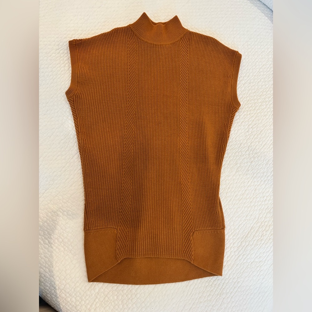 Anthropologie Short-Sleeve Mock-Neck Sweater Mini Dress - Ribbed - M